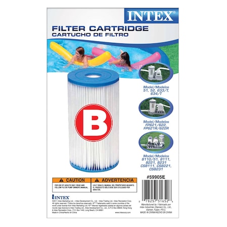 Intex Recreation Intex Krystal Clear Pool Filter Cartridge 10 in. H 29005E